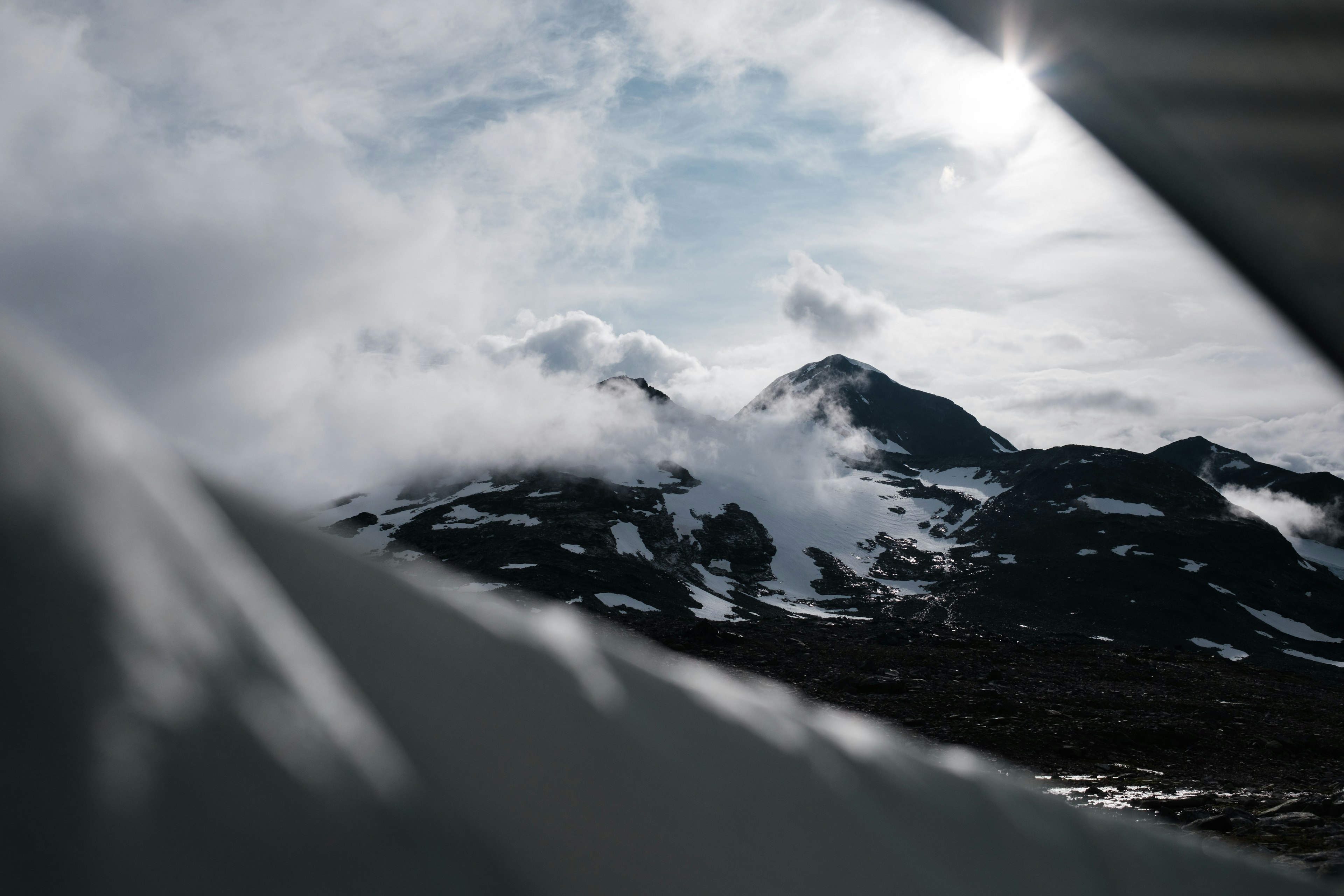 Looking out of the tent opening of the Pro Lofoten tent