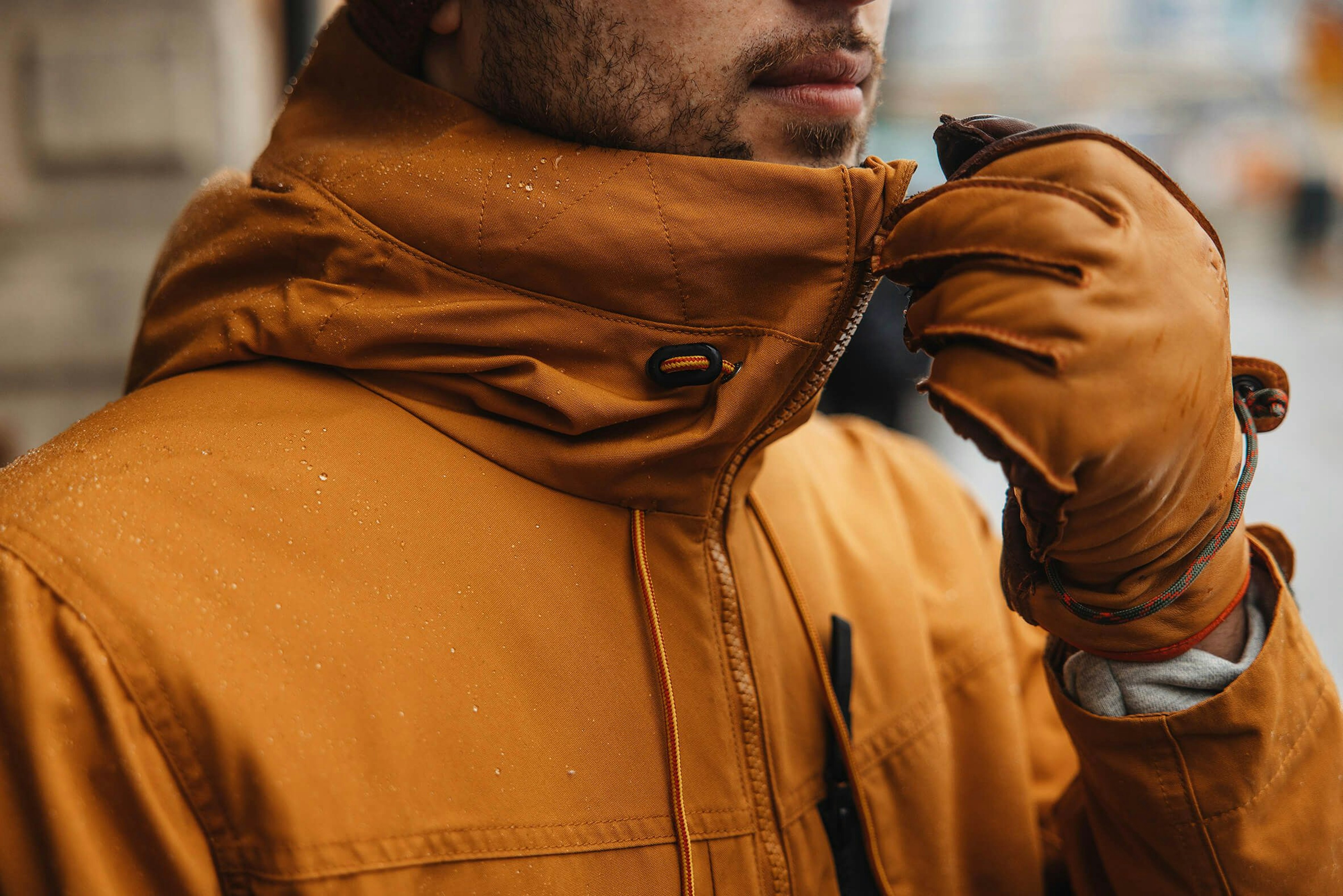 Man with zippered jacket