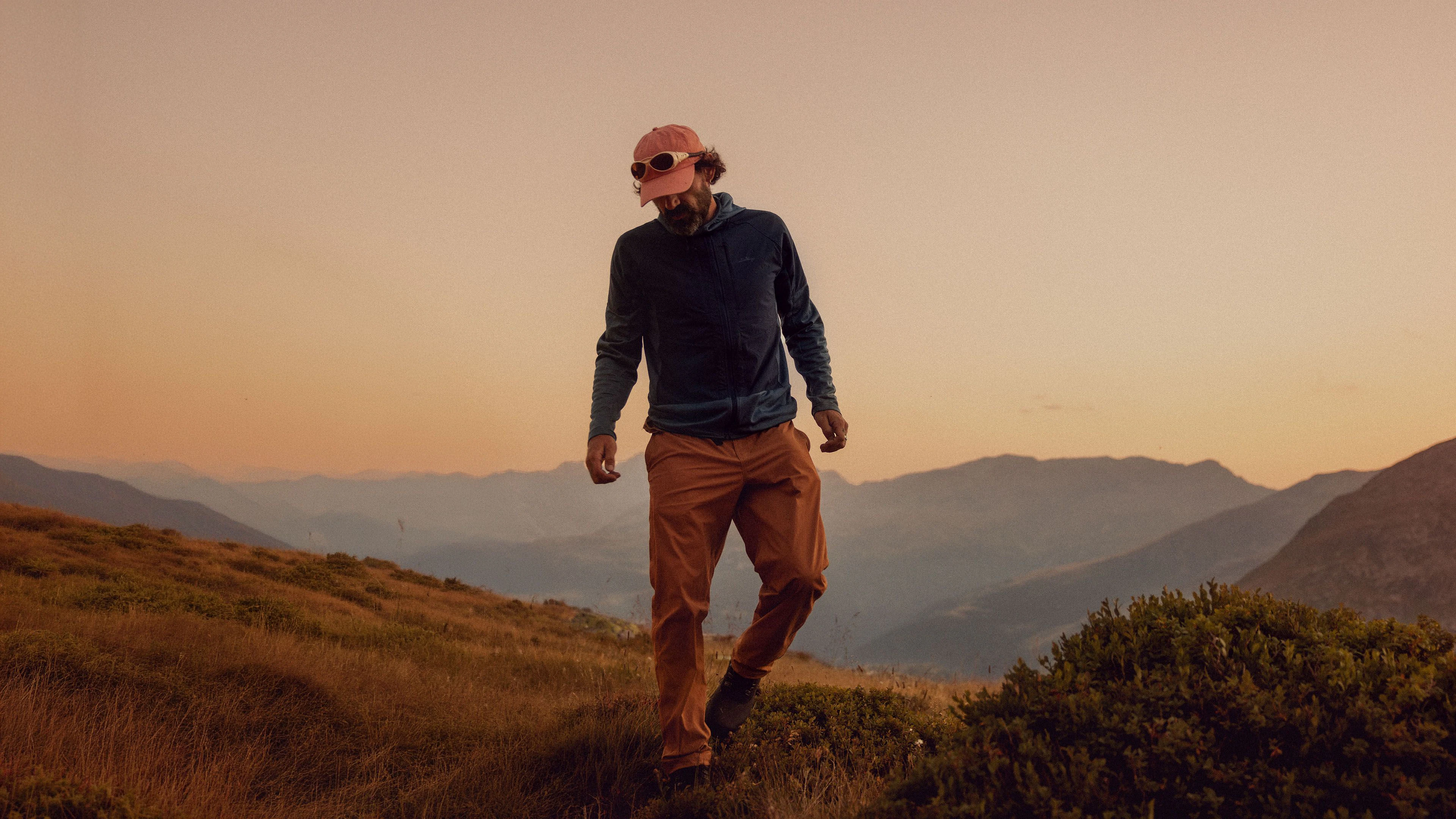Man hiking in mountains