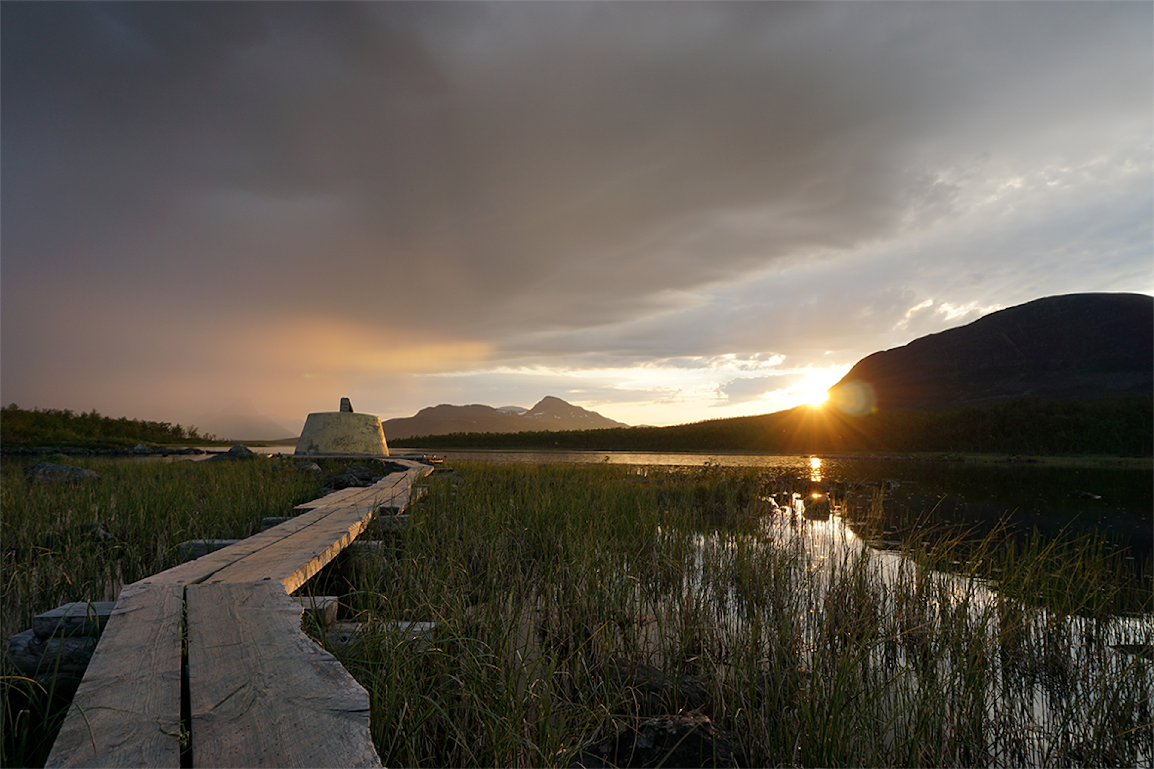 swedish mountain in sunset