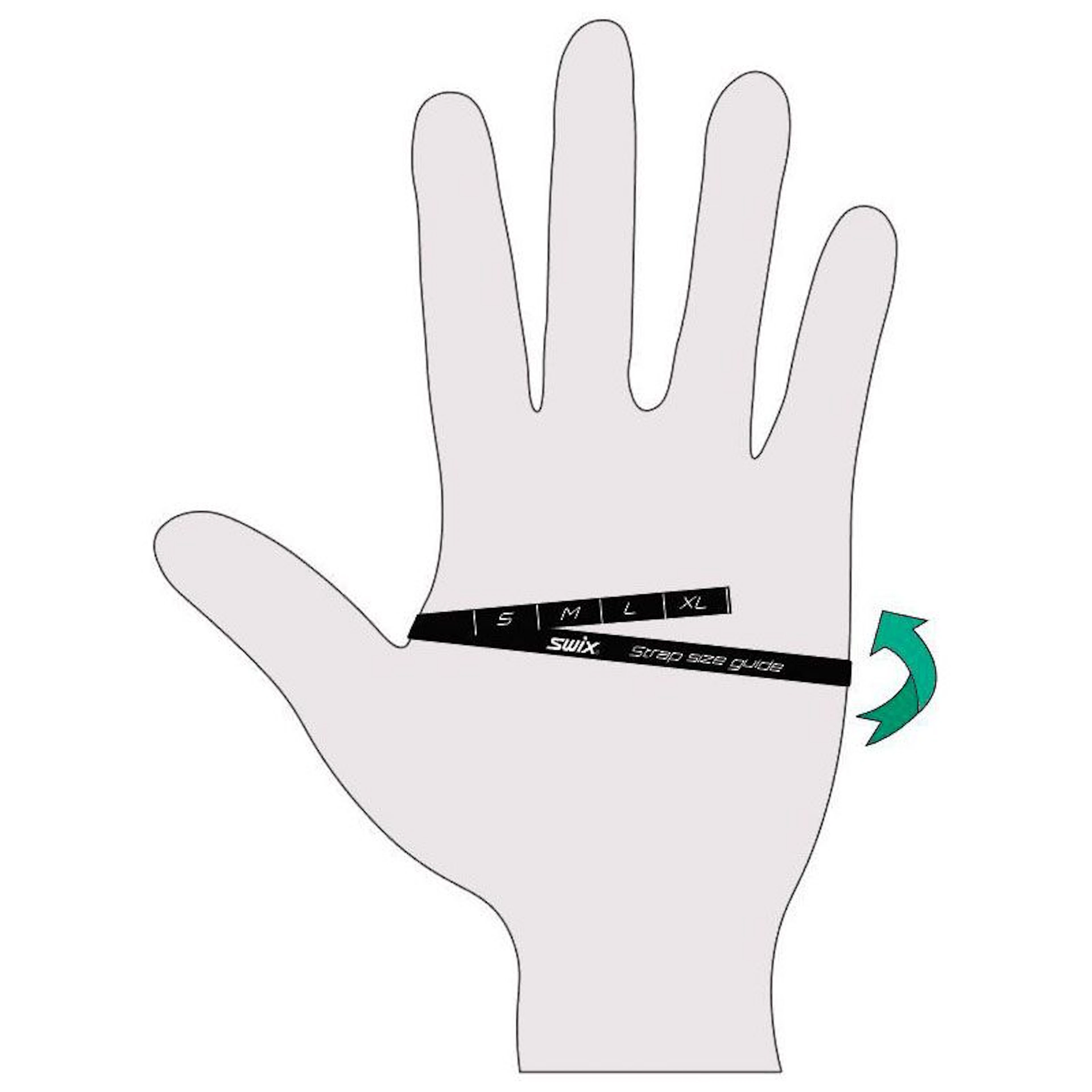 trekking pole strap adjustment hand size guide diagram